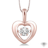 1/20 Ctw Round Cut Diamond Emotion Pendant in 10K Rose Gold with Chain