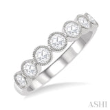 1/2 ct Jointed Discs Rose Cut Diamond Stack Band in 14K White Gold