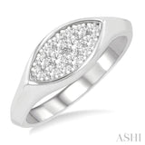 1/3 ctw Marquise Shape Lovebright Round Cut Diamond Ring in 14K White Gold