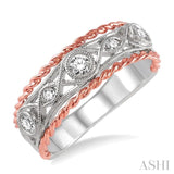 1/3 Ctw Round Cut Diamond Fashion Band in 14K White and Rose Gold