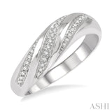 1/6 ct Twisted lattice Round Cut Diamond Fashion Ring in 10K White Gold