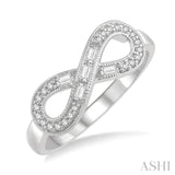 1/5 ctw Baguette and Round Cut Diamond Infinity Ring in 10K White Gold