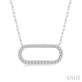 1/10 ctw Round Cut Diamond Paper Clip Necklace in 14K White Gold