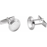 Sterling Silver Posh Mommy® Engravable Round Cuff Links