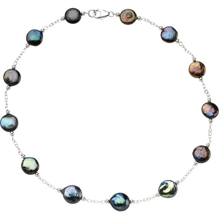 Coin Pearl Station Necklace Or Bracelet