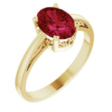 14K Yellow Lab-Grown Ruby Solitaire Ring