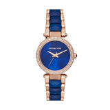 Mini Parker Rose Gold-Tone and Navy Acetate Three-Hand Watch