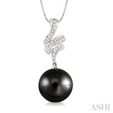 Black Pearl & Diamond Pendant
