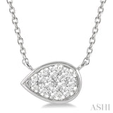 1/6 Ctw Pear Shape Lovebright Diamond Necklace in 14K White Gold