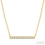 1/8 ctw Bar Round Cut Diamond Necklace in 10K Yellow Gold