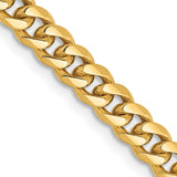 14K 22 inch 4.25mm Solid Miami Cuban Link with Lobster Clasp Chain