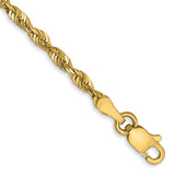 14K 7 inch 2.5mm Extra Light Diamond-cut Rope with Lobster Clasp Chain