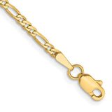 14K 10 inch 2.25mm Flat Figaro with Lobster Clasp Anklet