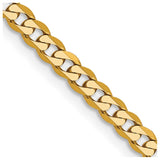 14K 20 inch 2.9mm Flat Beveled Curb with Lobster Clasp Chain