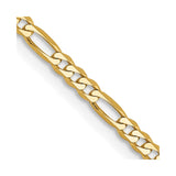 14K 16 inch 2.25mm Flat Figaro with Lobster Clasp Chain