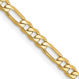 14K 26 inch 3mm Flat Figaro with Lobster Clasp Chain